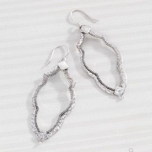 Vintage Sterling Silver Frame Drop Earrings